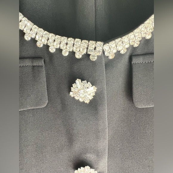 Self Portrait Black Bonded Crepe Mini Dress - Picture 4 of 4